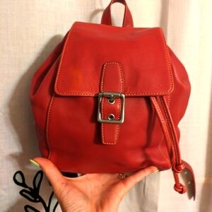 Vintage red Coach drawstring backpack